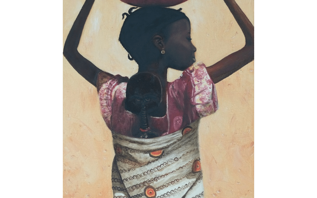 Jeune femme africaine portant un bol